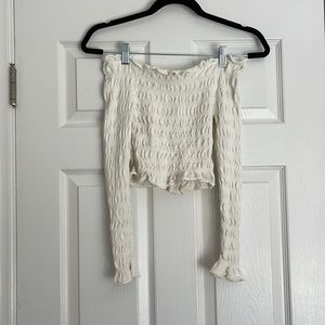 White smocked top